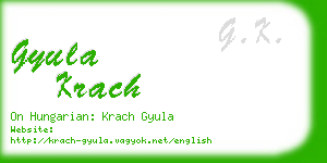 gyula krach business card